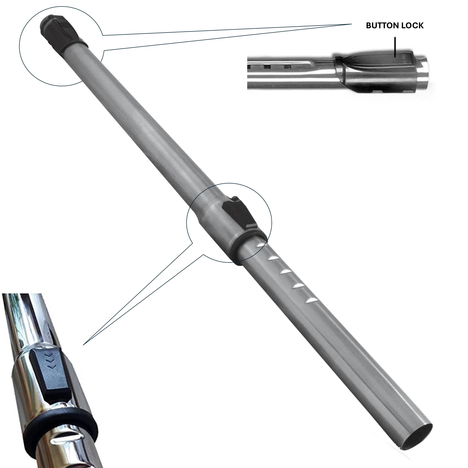 Canne téléscopique avec Button-Look