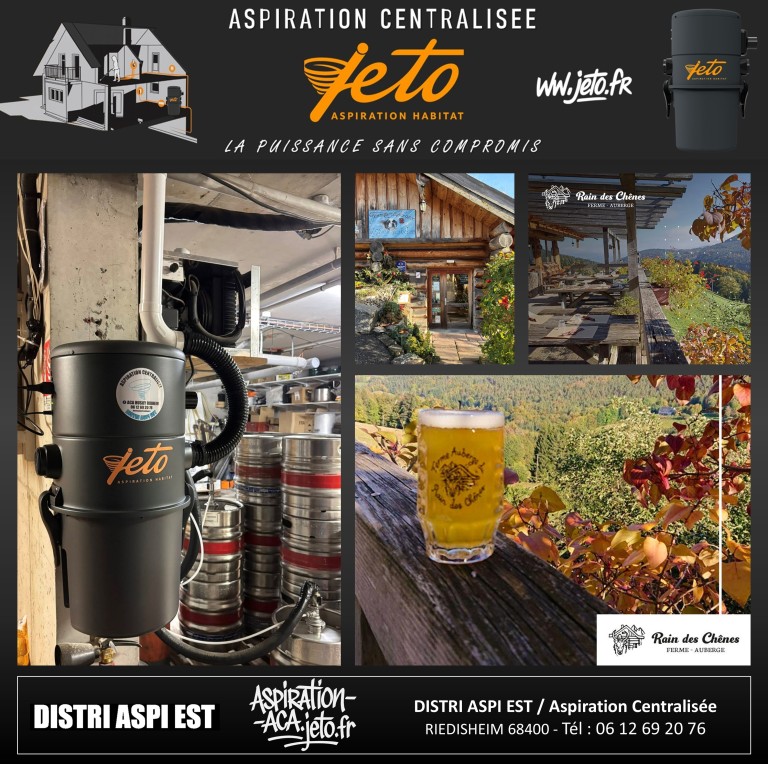 Installation d’une centrale d’aspiration JETO à la Ferme-Auberge Le Rain des Chênes à Orbey en Alsace